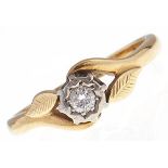A diamond solitaire ring, in gold marked 18ct, 3.8g, size N Good condition