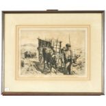 Francis Dodd RA, RWS (1874-1949) - Return from the Quarry, etching and drypoint, with margins,