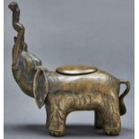 A  South East Asian bronze censer in the form of an elephant, 19th c or later, 21cm h Dirt and