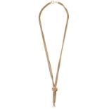 A 9ct gold two strand knot necklace, c1960, 40cm l, 16.7g Good condition