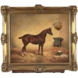 William Eddowes Turner (1836-1904) - Portrait of a Chestnut Horse in a Loose Box, signed,