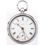 A silver watch, J G Graves, Sheffield "Express" English Lever, Chester 1901 Working, crack to enamel
