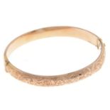 A 9ct gold bangle, 66mm, marks rubbed, Birmingham 1931, 7.7g Good condition, no significant dents,
