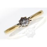 A diamond solitaire ring, in 18ct gold, 2.2g, size L½ Good condition