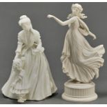 A Wedgwood biscuit Dancing Hours figure, 1993, 24.5cm h, black printed mark, numbered 7438 and a