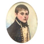 Frederick Buck (1771-1839) - Portrait Miniature of a Midshipman, ivory, oval, 65 x 54mm, papier