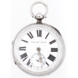 A silver lever watch, E Meyer Manchester, No 44792, 60mm, Chester 1902 Ticks but the hands not