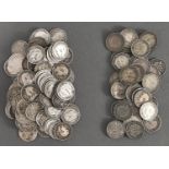Silver Coins. United Kingdom threepence pre 1920 (84) and period 1921-46 (41) (125)
