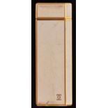 A Cartier cream lacquered and gold plated cigarette lighter, No 1C70714 Wear scratches consistent