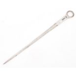 A George III silver meat skewer, 32.5cm l, maker W E, probably William Eaton, London 1819, 4ozs