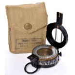 A WWII  British military MKIII prismatic compass, T Glauser Co Ltd London, No B177576, dated 1942,