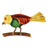 A  gold and enamel comical bird bar brooch, mid 20th c, 4.4g One or two very minor surface blemishes