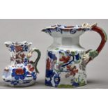 Two graduated Mason's ironstone Japan pattern octagonal jugs, c1830, with Hydra handle, 16 and