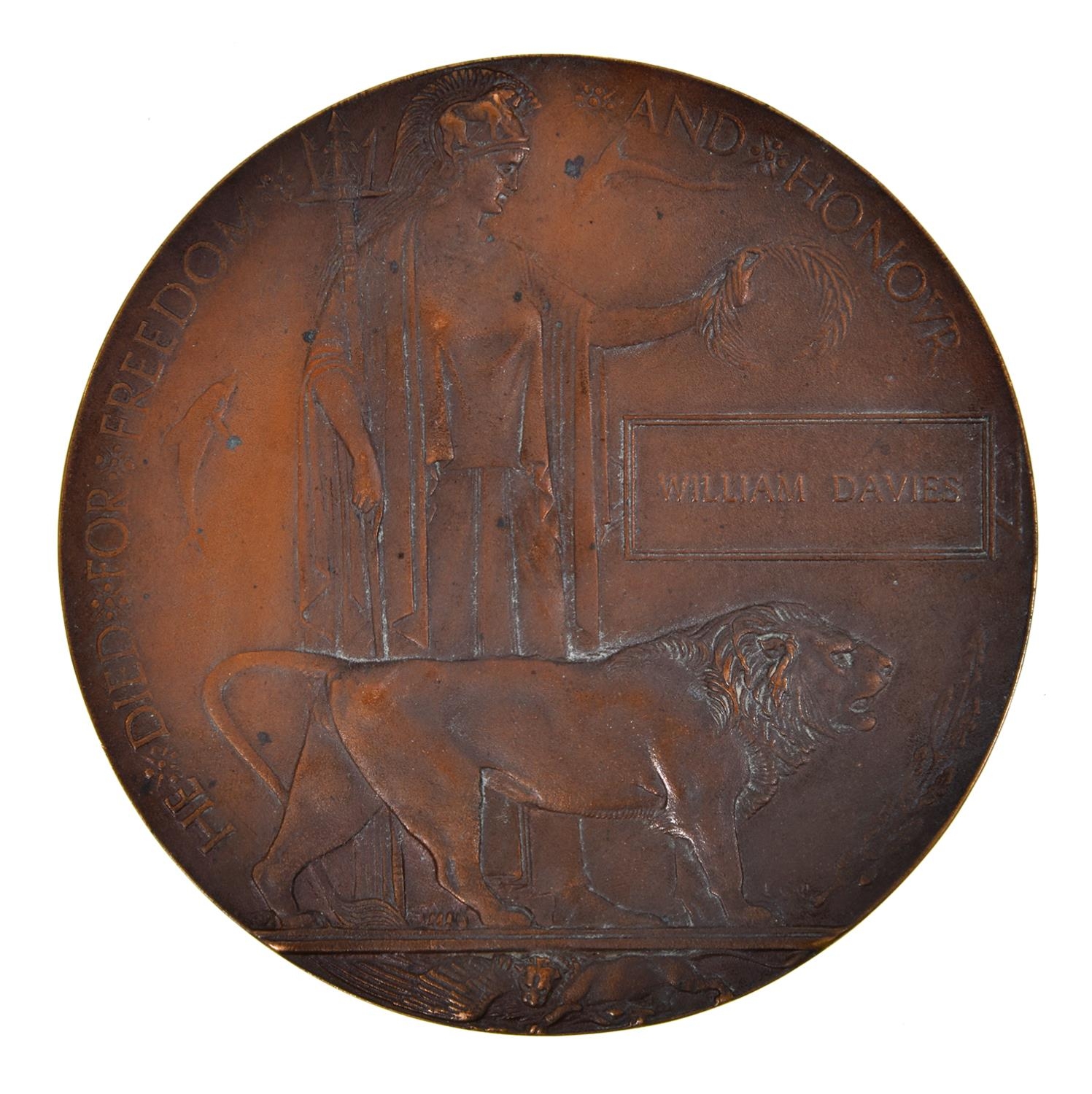 WWI memorial plaque, William Davies