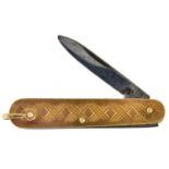 A 9ct gold  pen knife,  London 1966 As new