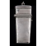 A William V silver lancet case,  with reeded borders, 66cm h, excluding later applied loop, by