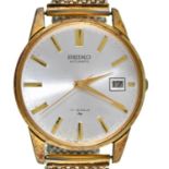 A Seiko gold plated self-winding gentleman's wristwatch, ref 7005-2000, 36mm, on an expanding