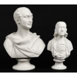 A Worcester Parian ware bust of Albert the Prince Consort, designed by E J Jones, c1855, 37cm h