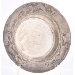 A Continental silver baby's plate, early 20th c, the border stamped with three rabbits, maker H Gr