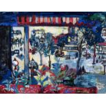 Richard Weisbrod (1906-1991) - Place Bastille Paris, signed and dated '54, gouache, 46 x 58.5cm Good