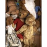 A quantity of vintage teddy bears and other soft toys Variable condition