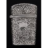 A William IV silver lancet case, richly chased with flowers and foliage, 65cm h, maker's mark