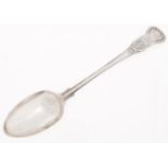 A George IV silver serving spoon, King's pattern, crested, by John Bridge, London 1827, 6ozs 5dwts