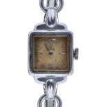 A Rolex Tudor chromium plated lady's wristwatch, 17 x 31mm Movement running when wound and hands
