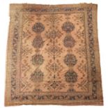 An antique oushak carpet, 372 x 438cm Localised wear