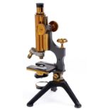 A brass compound microscope, W Watson & Son Ltd, "Fran",  unsigned, early 20th c, focusing by