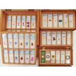 Miscellaneous microscope slides, 19th and 20th c,  in three lightwood boxes (a qty) Good condition