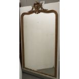 A French giltwood, composition and white painted overmantel mirror, late 19th c, in rococo style