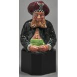 A Royal Doulton Scotsman figural whisky decanter, 1930?s, the head forming the stopper, 25cm h,