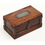 HMS "Royal George" Souvenir. A Victorian oak table snuff box made from wood salvaged from the
