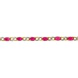 A ruby and diamond bracelet, in gold marked 375, 8.7g Good condition