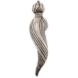 A Victorian silver scent bottle, spirally reeded, glass stopper, 17cm, by Horton & Allday,