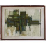 British(?) School, mid 20th c - Untitled [abstract], oil on paper, 45 x 60.5cm Dusty and lined