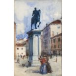 Frank Laing, ARE (1862-1907) - The Colleoni Monument Venice, signed and dated 1895, watercolour,