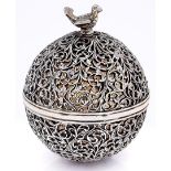 A parcel gilt silver bezoar stone box and cover, Goa or Gujarat India, late 17th / early 18th c,