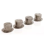 A set of four Elizabeth II silver top hat novelty place stands, 19mm l, maker E&J, London 2018,