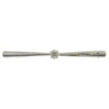 A  diamond bar brooch, early 20th c, in platinum and gold, 5.1g Light wear scratches