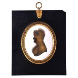 Miers and Field (fl. 1823-1829) - Silhouette of Mrs Weymouth, in lace bonnet and dress with