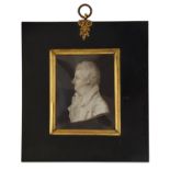 Samuel Andrews (1767-1807) - Portrait Miniature of a Gentleman, profile, in coat and cravat,