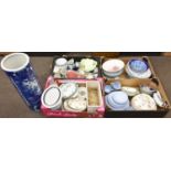 Miscellaneous general ceramics, principally dinner and tea ware, to include blue and white, carnival