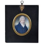 Charles Hayter (1761-1835) - Portrait Miniature of Mr Esdaile of Missenden Abbey, in a blue coat and