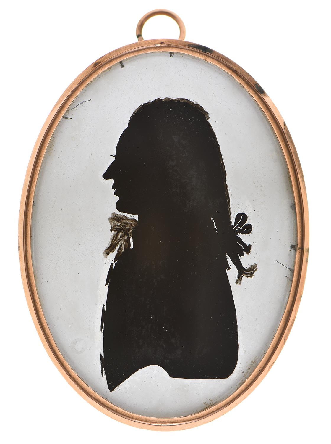 Charles Christian Rosenberg (c1765-1830) - Silhouette of a Gentleman, in pigtail wig and cravat,