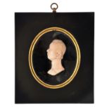A moulded wax bas relief portrait of William Pitt the Younger, published by Catherine Andras (1775-