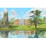 P L Taylor, 1987 ‘ Staunton Harold Hall, signed and dated, oil on canvas, 59 x 89cm Provenance: