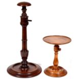 A George III telescopic mahogany and broken line inlaid stand, c1800, originally from a