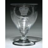 Golden Jubilee of George III. A Regency commemorative glass rummer, dated 1810, engraved with crown,
